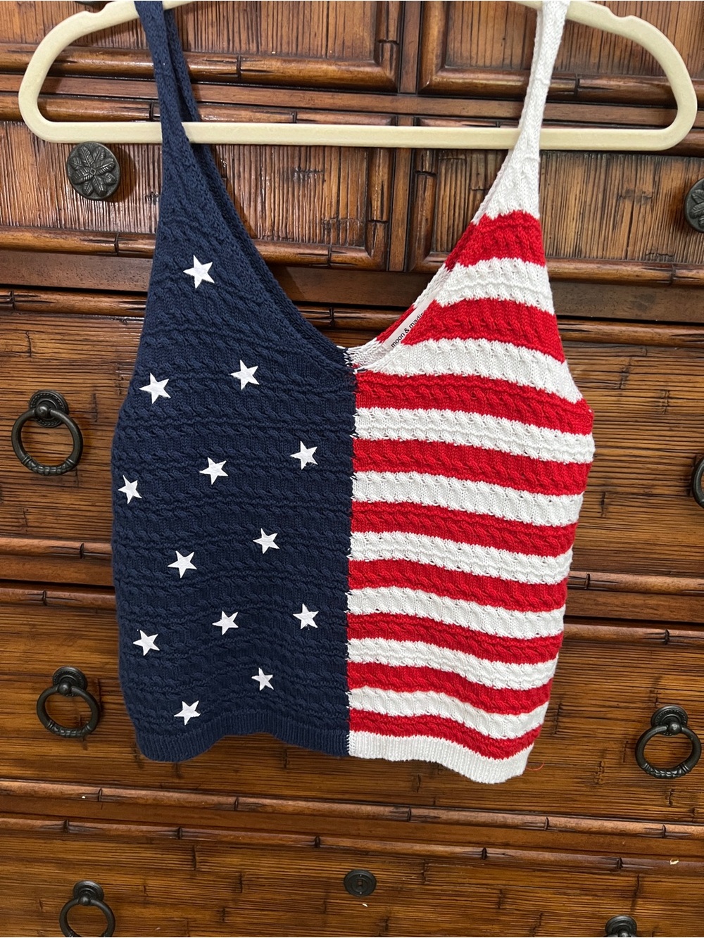 moon & madison Patriotic Knit Tank Top - Red, White & Navy - Picture 5 of 5